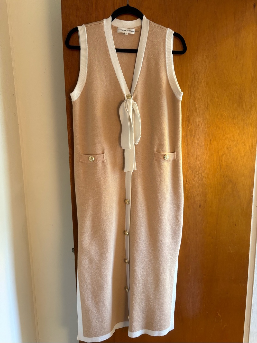 English Factory Sleeveless Knit Long Vest Dress